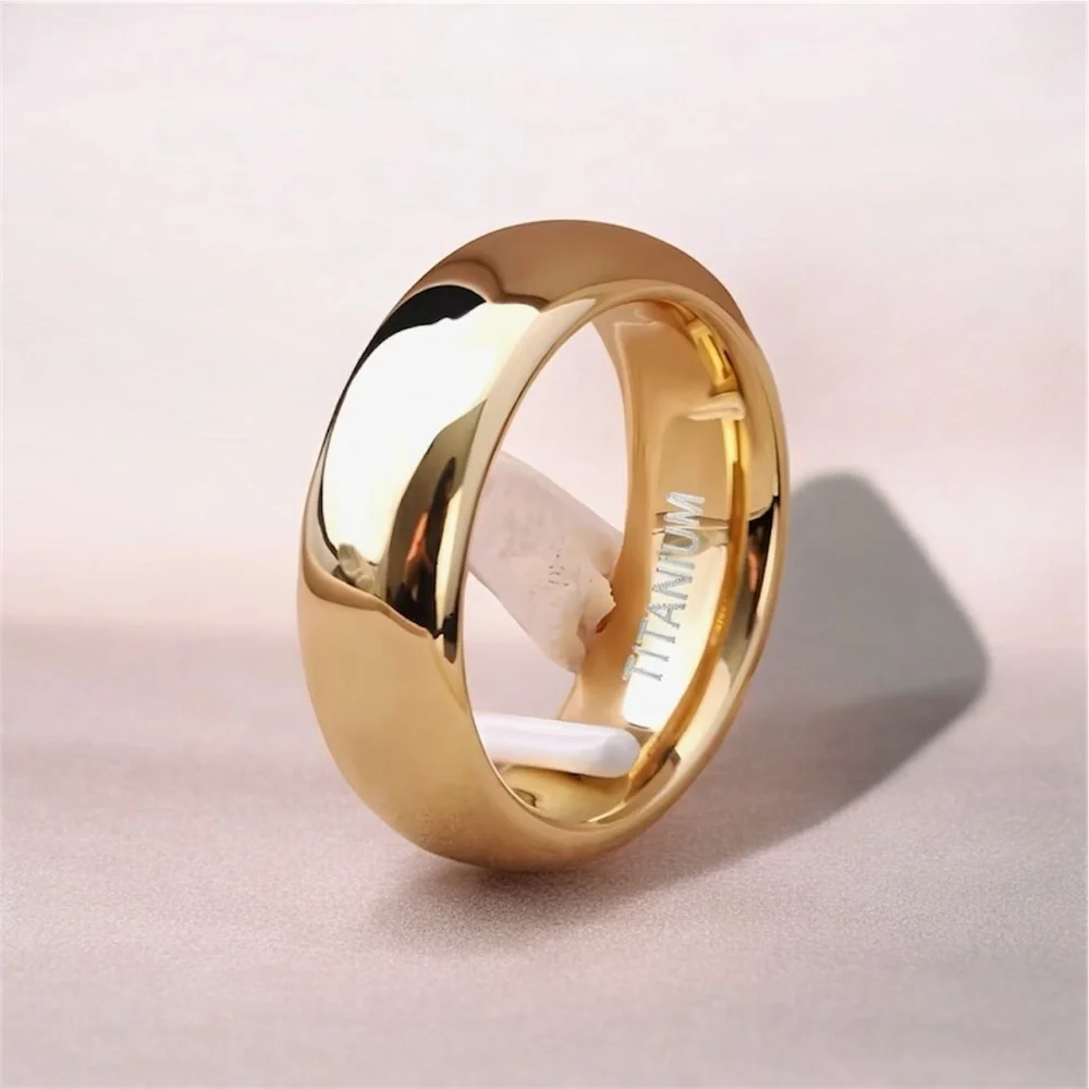 Panash 18K Gold Plated Titanium Wedding Band Ring 6mm NWT